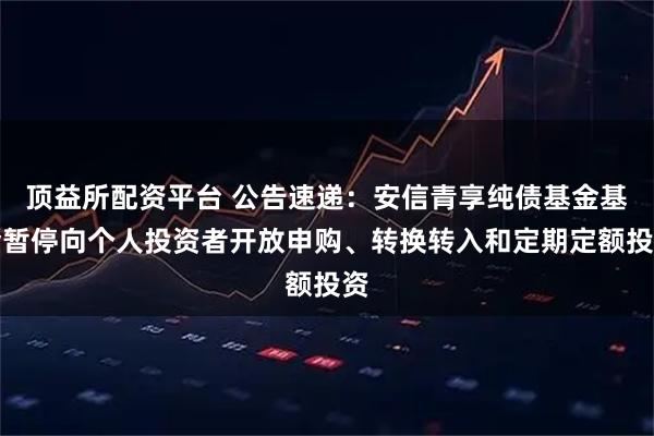 顶益所配资平台 公告速递：安信青享纯债基金基金暂停向个人投资者开放申购、转换转入和定期定额投资